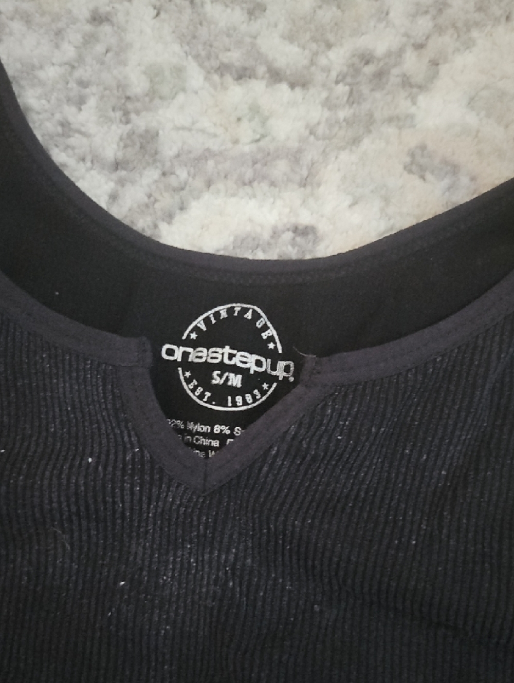 One Step Up Black Ribbed Scoop Neck Tank Top - Picture 2 of 4
